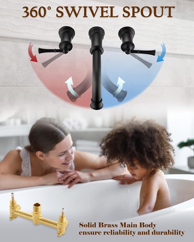 High Flow Wall Mount Tub Filler - Image 5