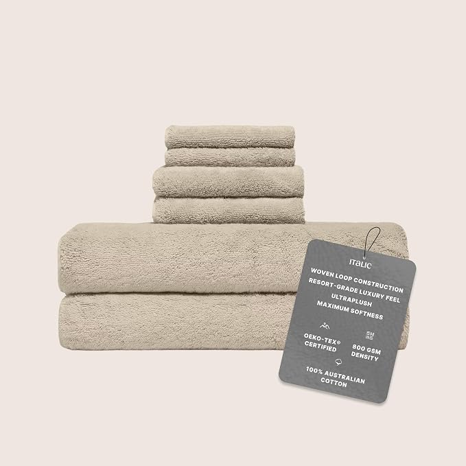Italic Ultraplush Luxe 6 Piece Towel Set – 2 Bath Sheets, 2 Hand Towels - Image 2