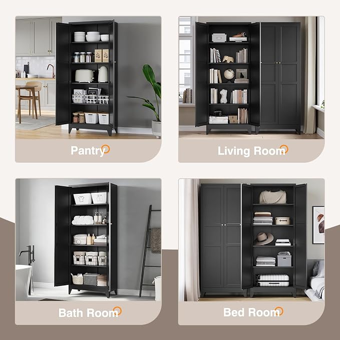 Yizosh Metal Pantry Cabinet, Cupboard - Image 5