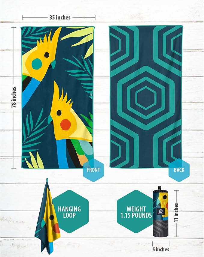 VENTURE 4TH Microfiber Beach Towel: Quick-Dry, Sandproof and Lightweight - Image 6