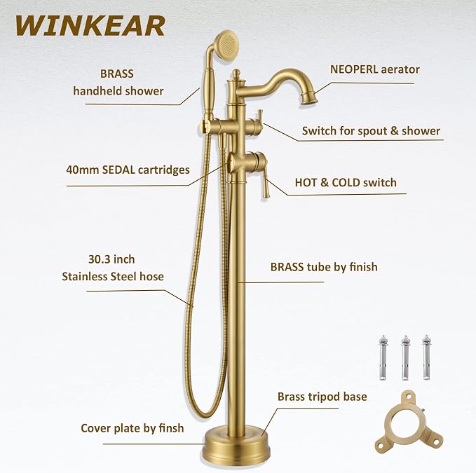 Freestanding Floor Mount Tub Filler - Image 5