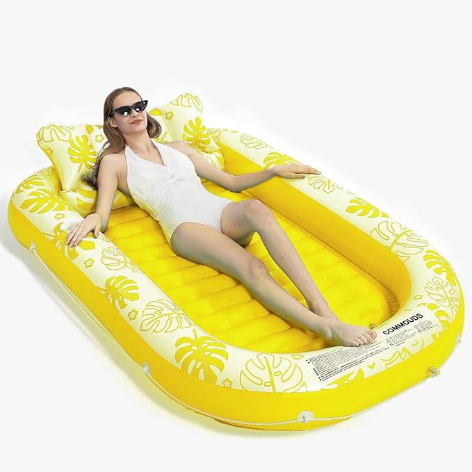 Inflatable Tanning Pool Lounger Float by COMMOUDS