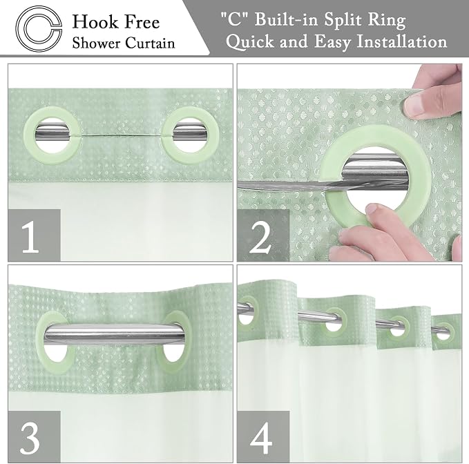 Gibelle No Hook Waffle Weave Shower Curtain - Image 4