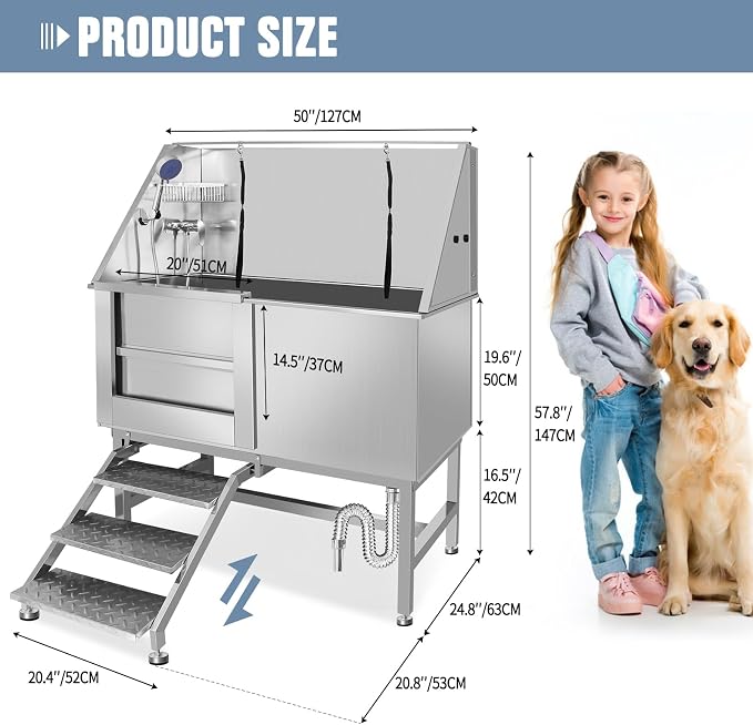 Professional Stainless Steel Dog Bathing Station - Image 2