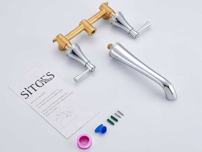 SITGES High Flow Chrome Wall Mount Bathtub Faucet - Image 6