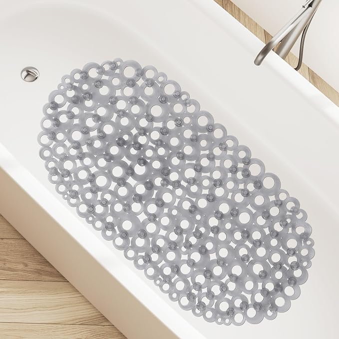 WELTRXE Oval Bathtub Mat Non Slip, Shower Mat - Image 7