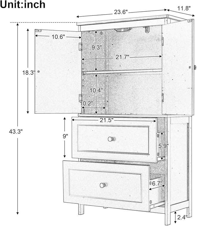 Polibi 43.3" H Storage Cabinet - Image 2