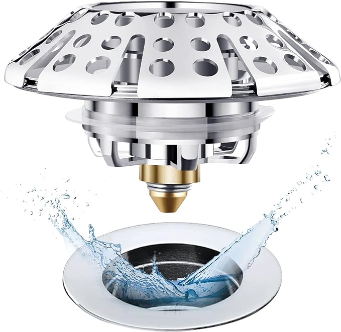 Universal Tub Stopper Bathtub Drain Plug, Pop Up Tub Drain Hair Catcher by AzWzzTubDrainStopper