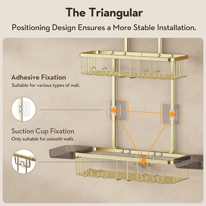 Shower Caddy Hanging, Shower Organizer Hanging, Aluminum Shower Racks - Image 7
