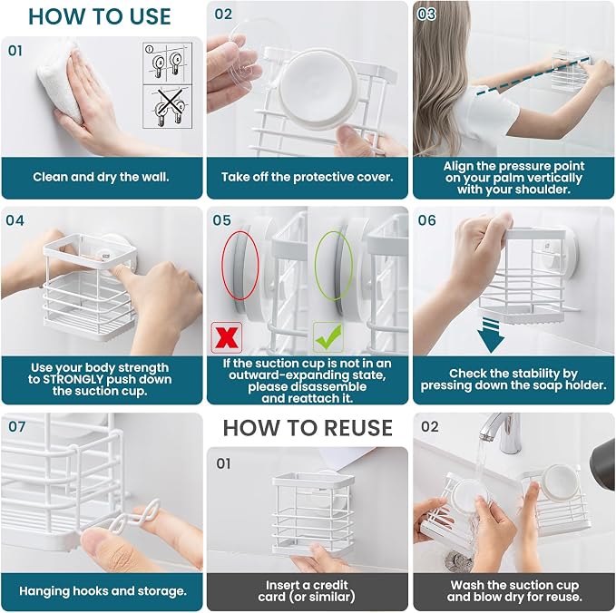 TAILI Patented Suction Cup Toothbrush Holder, Stainless Steel Anti-Puddling - Image 8