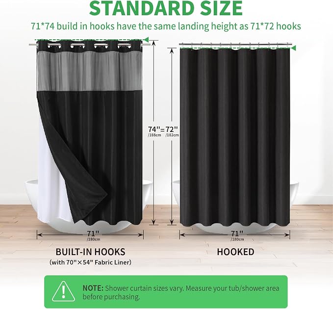 No Hooks Needed Linen Textured Shower Curtain - Image 6