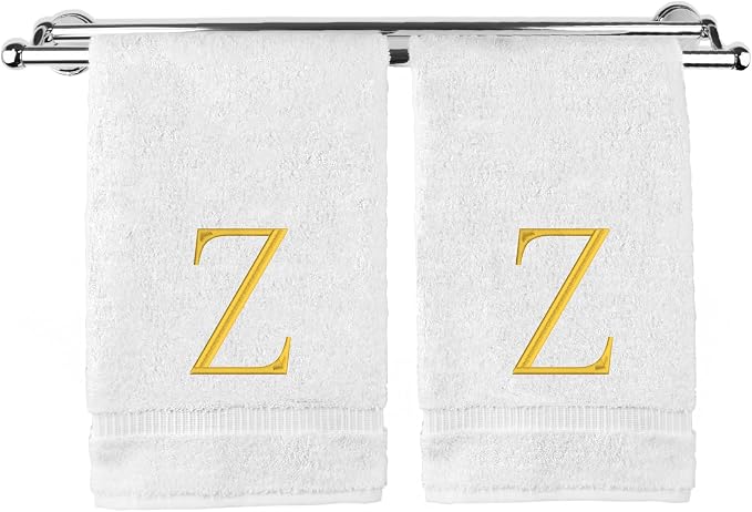 Monogrammed Hand Towel, Personalized Initial Gift, Extra Absorbent 100% Turkish by BareCotton