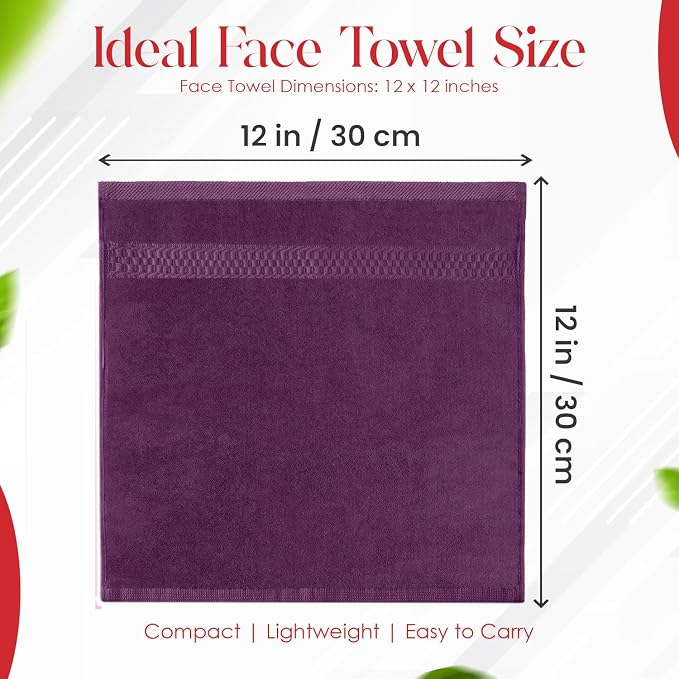 RIVERSIDE 12 Pack Premium 100% Cotton Face Washcloths, 600 GSM, 12 x 12 Inches - Image 2