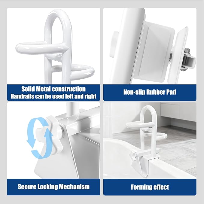 Adjustable Triple Grip Bathtub Grab Bars - Image 5