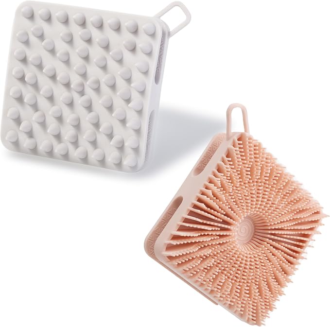 2 PC Silicone Exfoliating Body Scrubber, Silicone Body Shampoo Brush, Soft by MtBoi