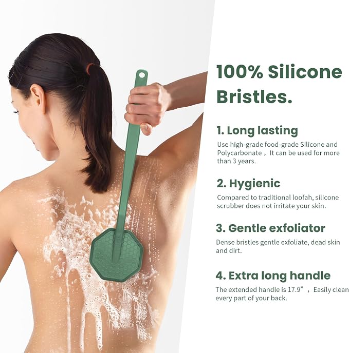 iTokGoK® Silver-Infused Silicone Back Scrubber - Image 3