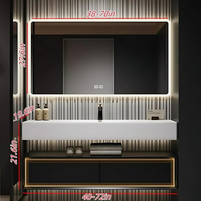 72IN Black Floating Bathroom Vanity - Image 2