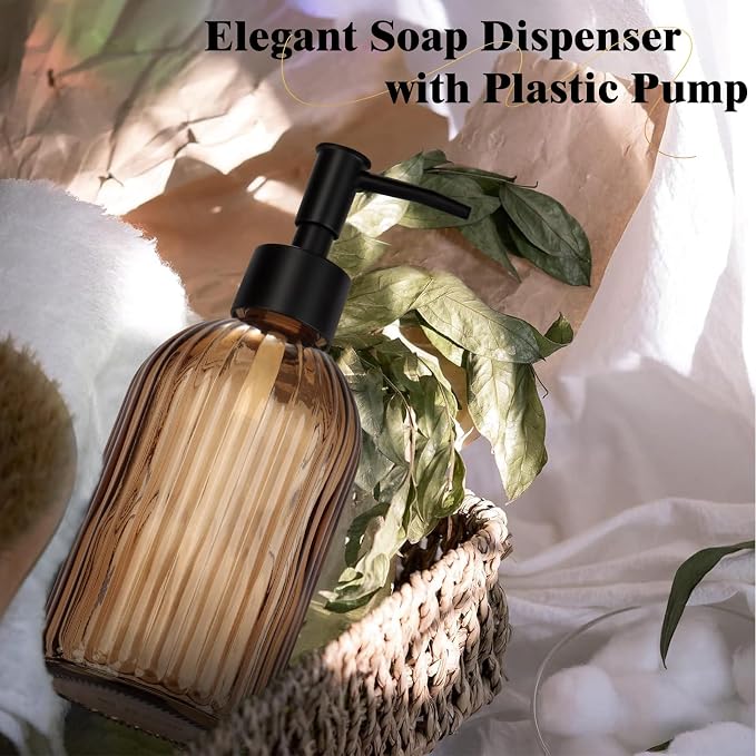 Glass Soap Dispenser with Plastic Pump, Hand Soap Dispenser - Image 3