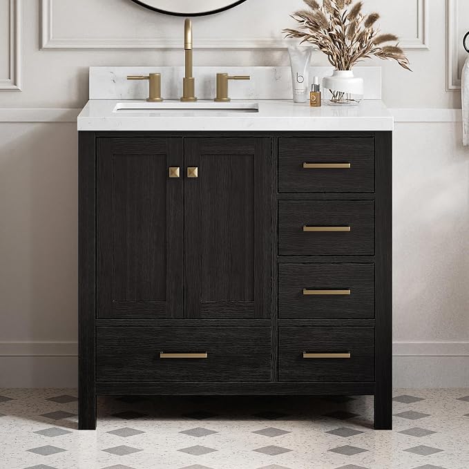 ARIEL Cambridge 36 Inch Single Rectangular Sink Bathroom Vanity by Ariel