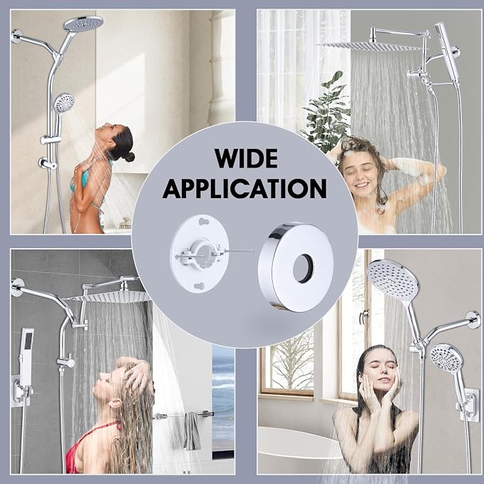 10 Inch Shower Arm with Flange and Stabilizer Bracket, Wall Mounted Shower Pipe - Image 6
