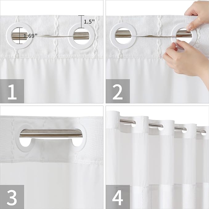 No Hook Stall Shower Curtain - Image 5