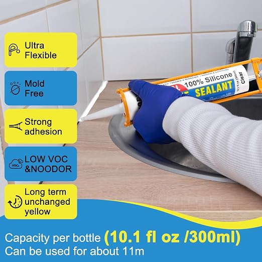 Silicone Caulk & Sealant White, 10 Pack - Image 2