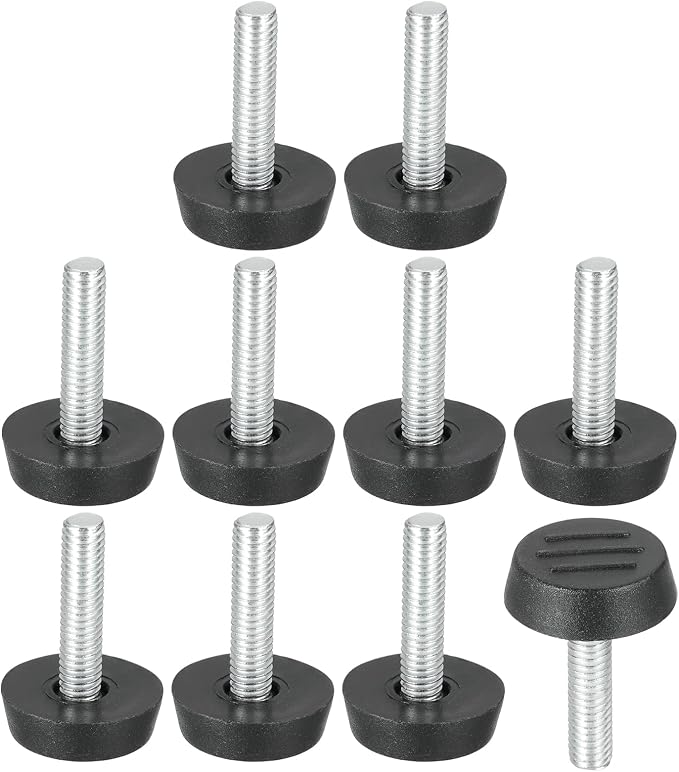 PATIKIL 10 Pcs M6 x 24.5mm Thread Adjustable Furniture Levelers, Furniture Feet by PATIKIL
