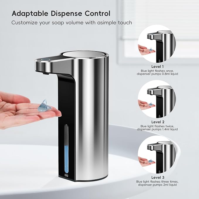 EKO Aroma 9 fl oz Automatic Liquid Soap Dispenser, Rechargeable & - Image 2