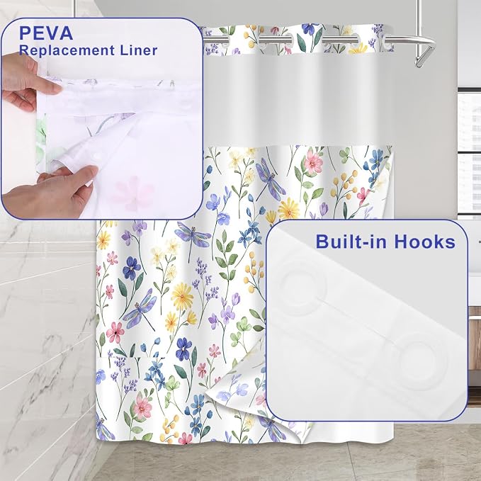 No Hook Shower Curtain Set - Image 3