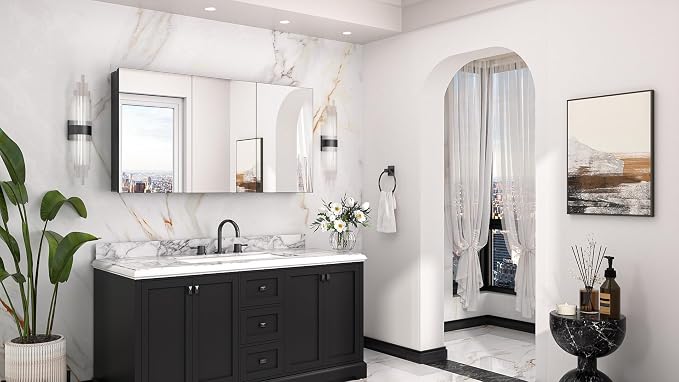Keonjinn 48 x 26 Inch Medicine Cabinet, Assembly Required, Lightweight - Image 9