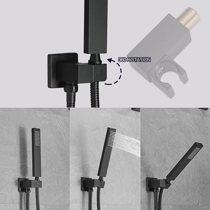 Shower Faucet Set Rain Shower System Matte Black - Image 4