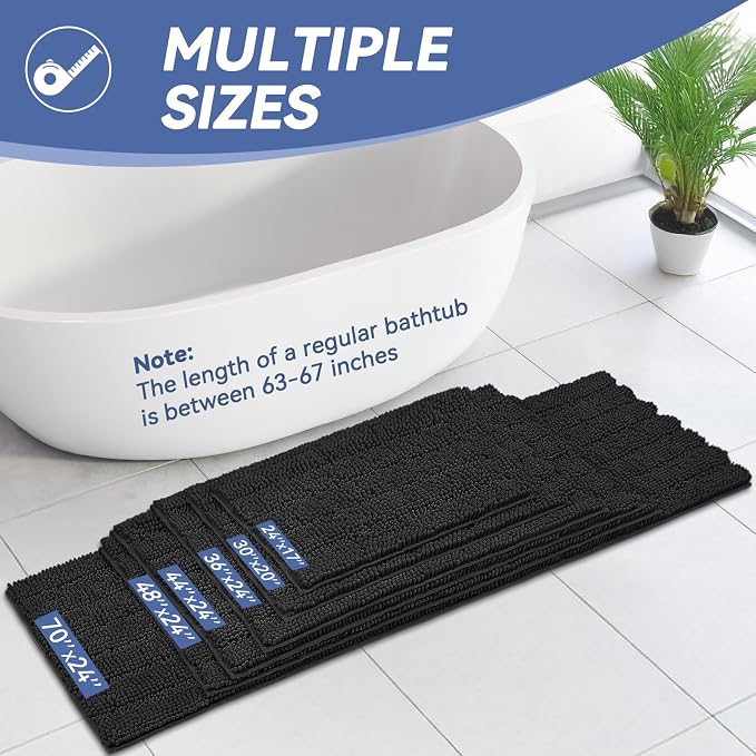 Bcoimo 24"×17" Chenille Bath Mat – Non-Slip - Image 2