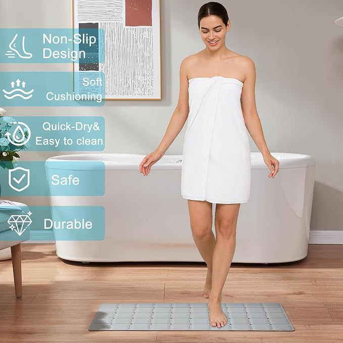Non-Slip Bath Mat for Tub & Shower：Silicone Foldable Bathtub Mat - Image 3