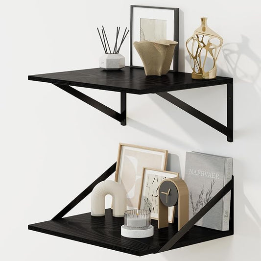 Fun Memories Floating Shelves for Wall, 12 Inch Deep Floating Shelves Set of 2 by FunMemories