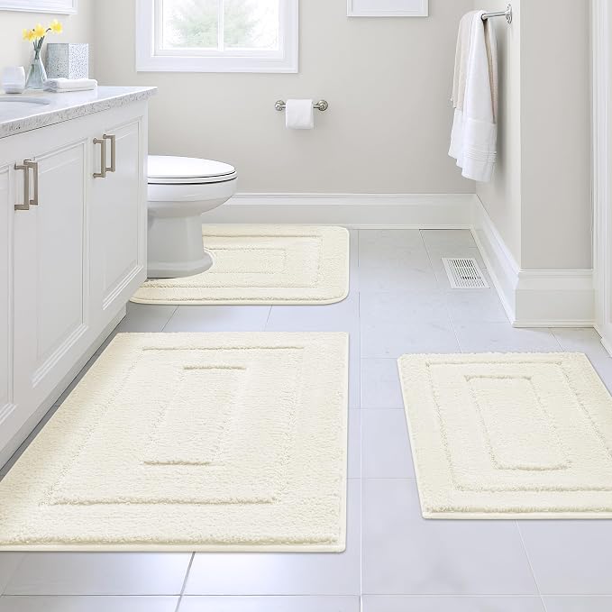 GRANNY SAYS Bathroom Rugs Sets 3 Piece, Soft Absorbent Microfiber Bath Mats by GRANNYSAYS