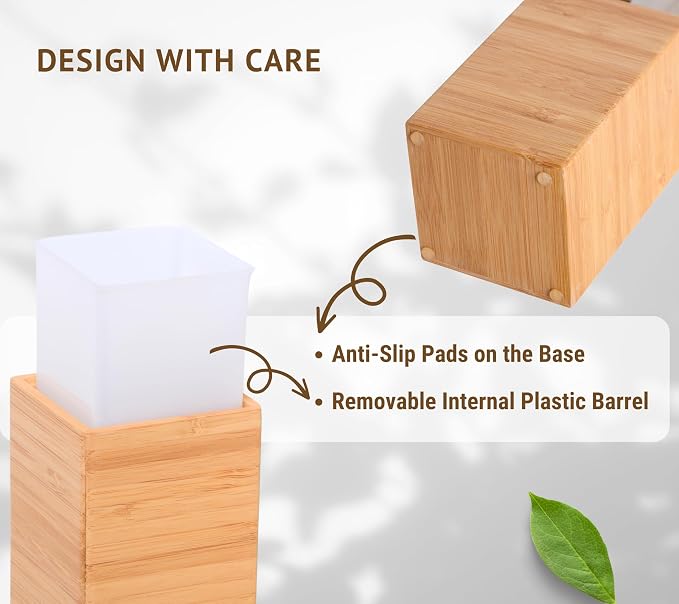 Bamboo Bathroom Accessories Set, Toothbrush Holder, Soap Dish, Kitchen Soap - Image 5