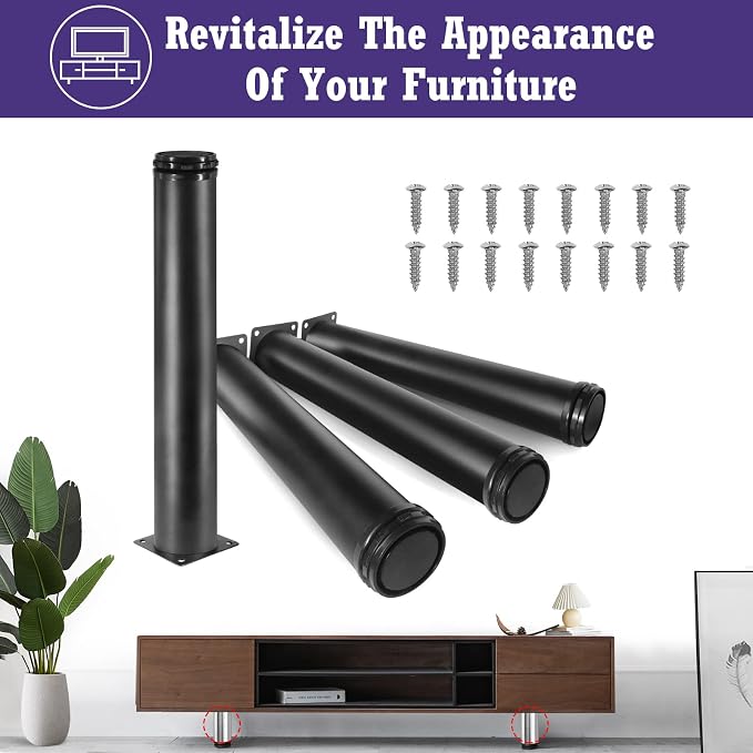 14 Inch Metal Furniture Legs Stainless Steel Adjustable Legs Black Metal Legs - Image 2