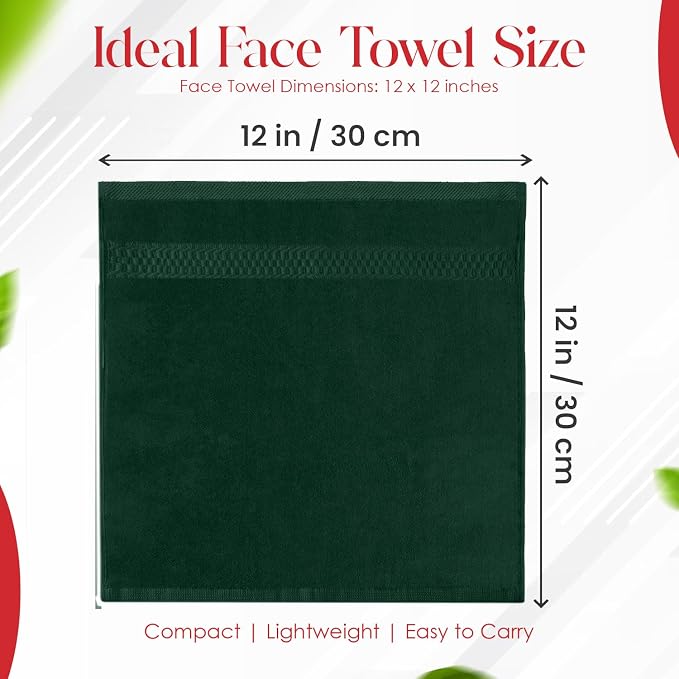 RIVERSIDE 12 Pack Premium 100% Cotton Face Washcloths, 550 GSM, 12 x 12 Inches - Image 2