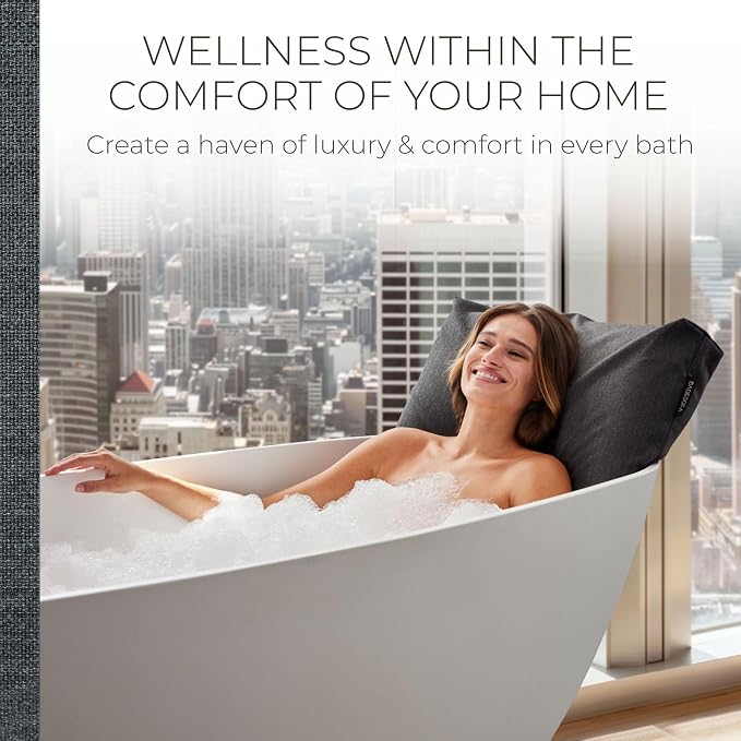BADESOFA® Luxury Bath Pillow Set 2-Piece – Large Back Pillow & Foot Pillow - Image 3