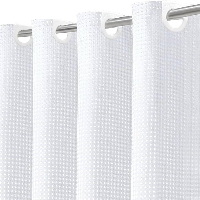Inhousolu No Hook Waffle Weave Shower Curtain by INHOUSOLUHOMEDECOR