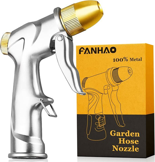 FANHAO Upgraded Garden Hose Nozzle Sprayer, 100% Heavy Duty Metal Handheld by FANHAO
