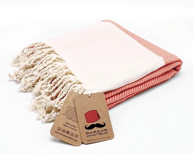 Bazaar Anatolia Turkish Beach Towel 100% Cotton Bath Towels 71x39 Quick Dry - Image 7