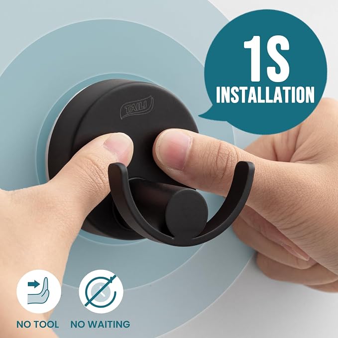 TAILI Stylish 304 Stainless Steel Bathroom Suction Hooks - Image 2