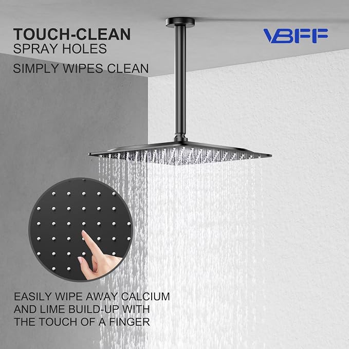 VBFF-Shower Head, rain shower head, 8 inch- Square Shower Head, 1.8 GPM Flow - Image 7