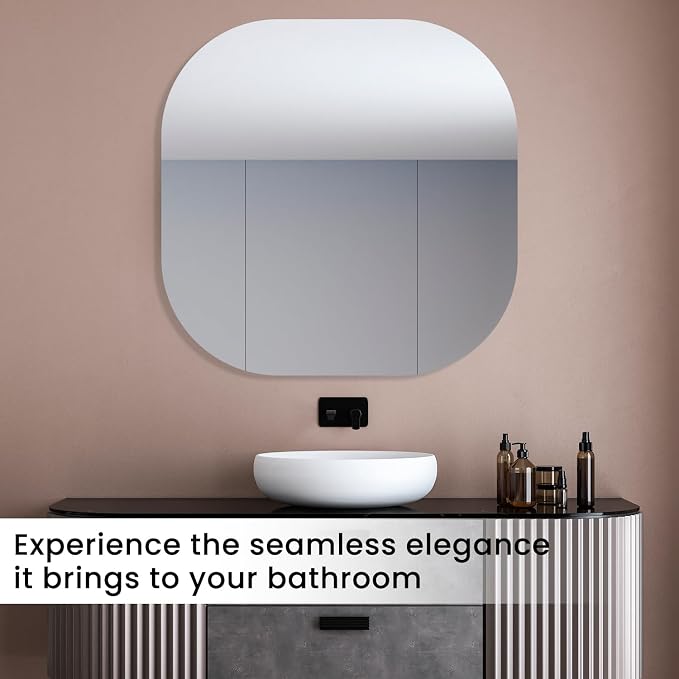 VASUHOME Frameless Bathroom Mirror, 24 x 24 Inch Wall Vanity Mirror, Large Wall - Image 6