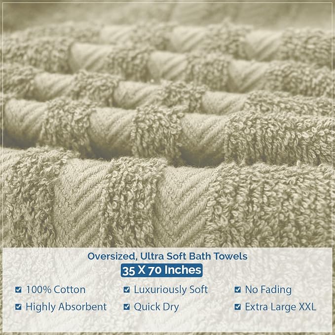 DAN RIVER 2 Pack Luxury Bath Sheets 35x70, 600 GSM, Soft & Quick Dry 100% Ring - Image 7