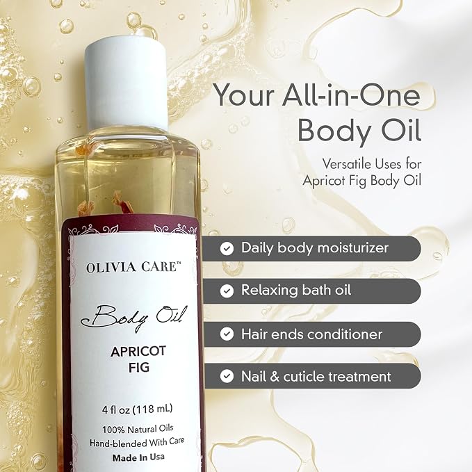 Olivia Care Body Oil Apricot Fig Vegan & Natural Moisturizing - Image 5