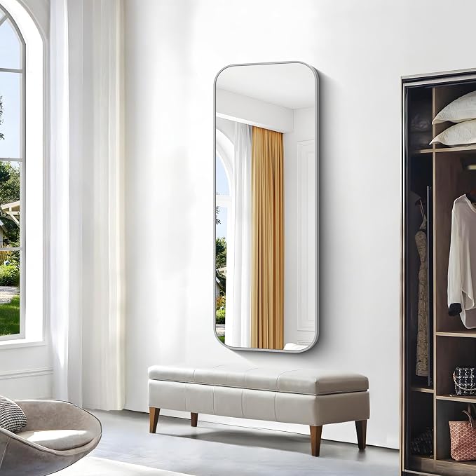 BONEWEI Silver Bathroom Mirror, 24x60 inch Wall Mirror - Image 6
