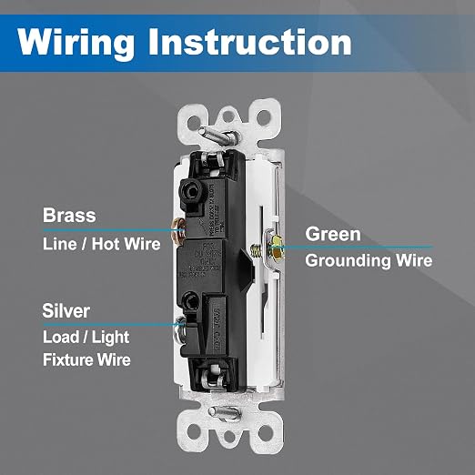 BESTTEN 30 Pack Single Pole Decorator Light Switch, Rocker Paddle Wall Switch - Image 4