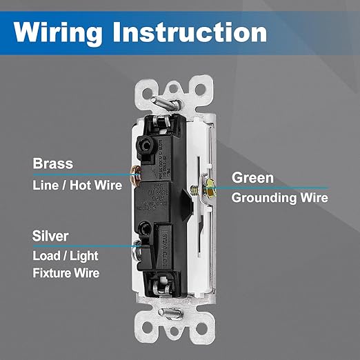 BESTTEN 10 Pack Single Pole Decorator Light Switch - Image 4